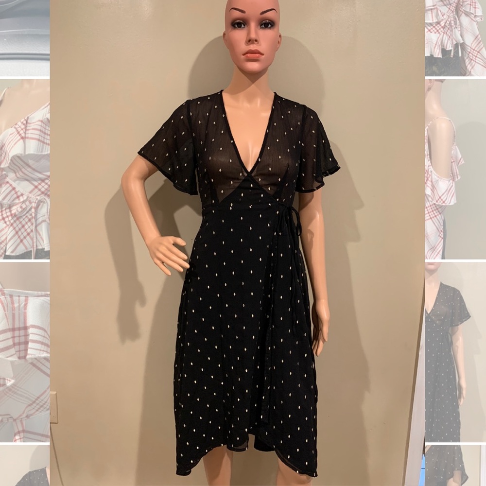Forevery21 Contemporary Long Wrap Dress Hi-Low.